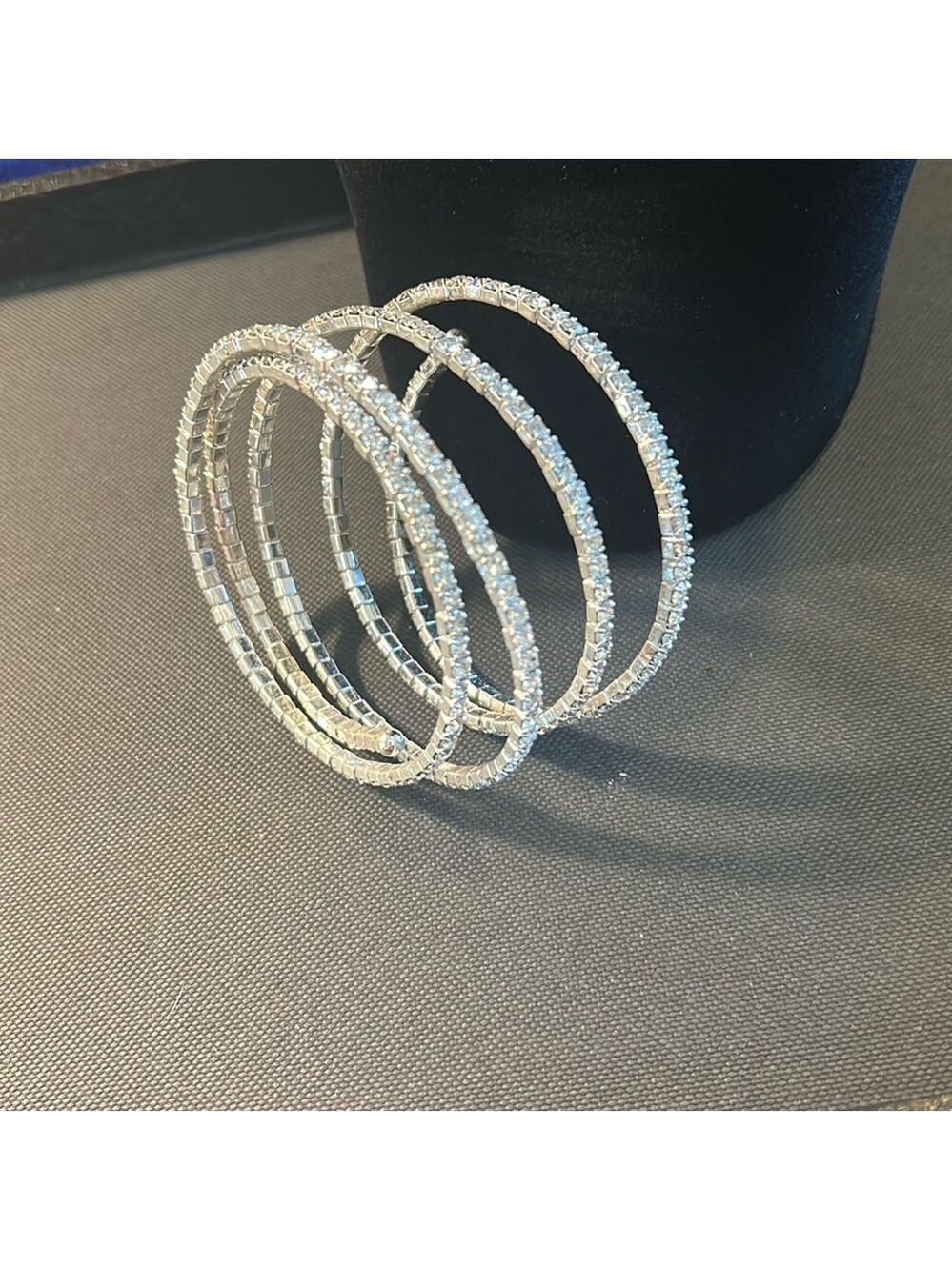 Elegant Silver and rhinestone wrap around bracelet - Picture 3 of 5